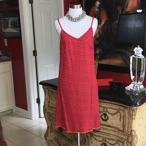 La Fiance du Mekong Dresses & Skirts - DONATED! NWT Sun Dress Pom Pom Trim! Red & Orange Summer La Fiance du Mekong